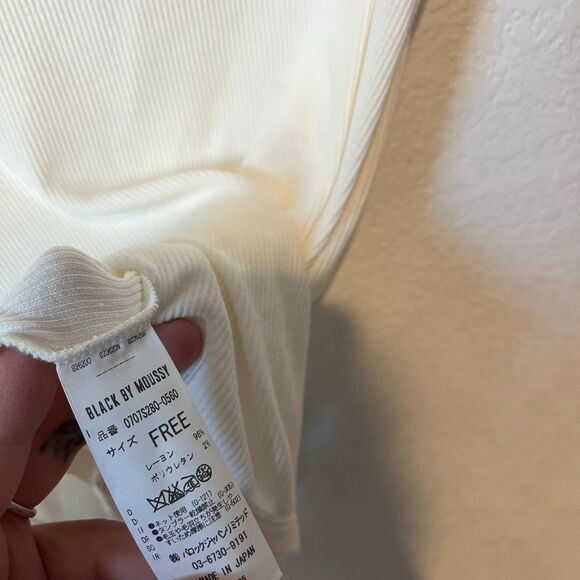 Black By Moussy White Sleeveless High Neck Scoop Back Tank Top Women's Free Size - Picture 5 of 6